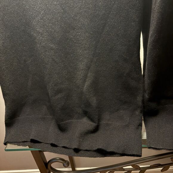 Alex Marie Sweater Womens Large Black Cashmere Tight Knit Turtleneck Pullover - Picture 9 of 11